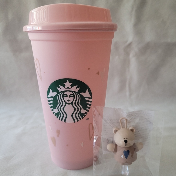 Starbucks Japan Exclusive 2024 Valentine Cap Bearista Reusable cup set - Picture 2 of 7